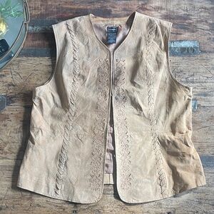 Vintage Outbrook Light Brown Leather Vest